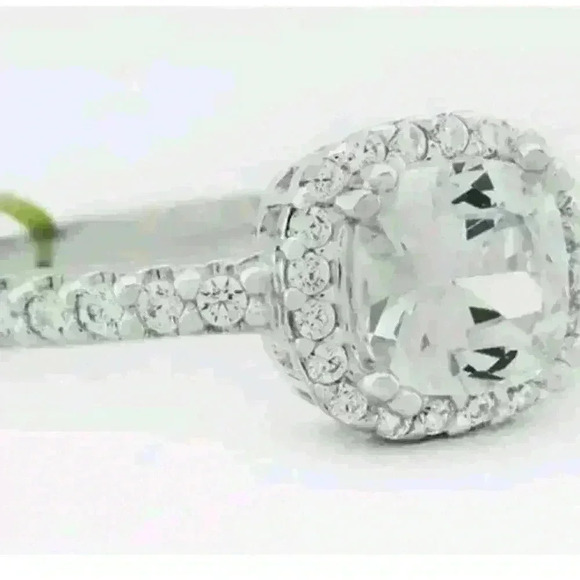 LAB CREATED 1.19 Cts WHITE SAPPHIRES RING .925 Silver - New with tag - Picture 3 of 5